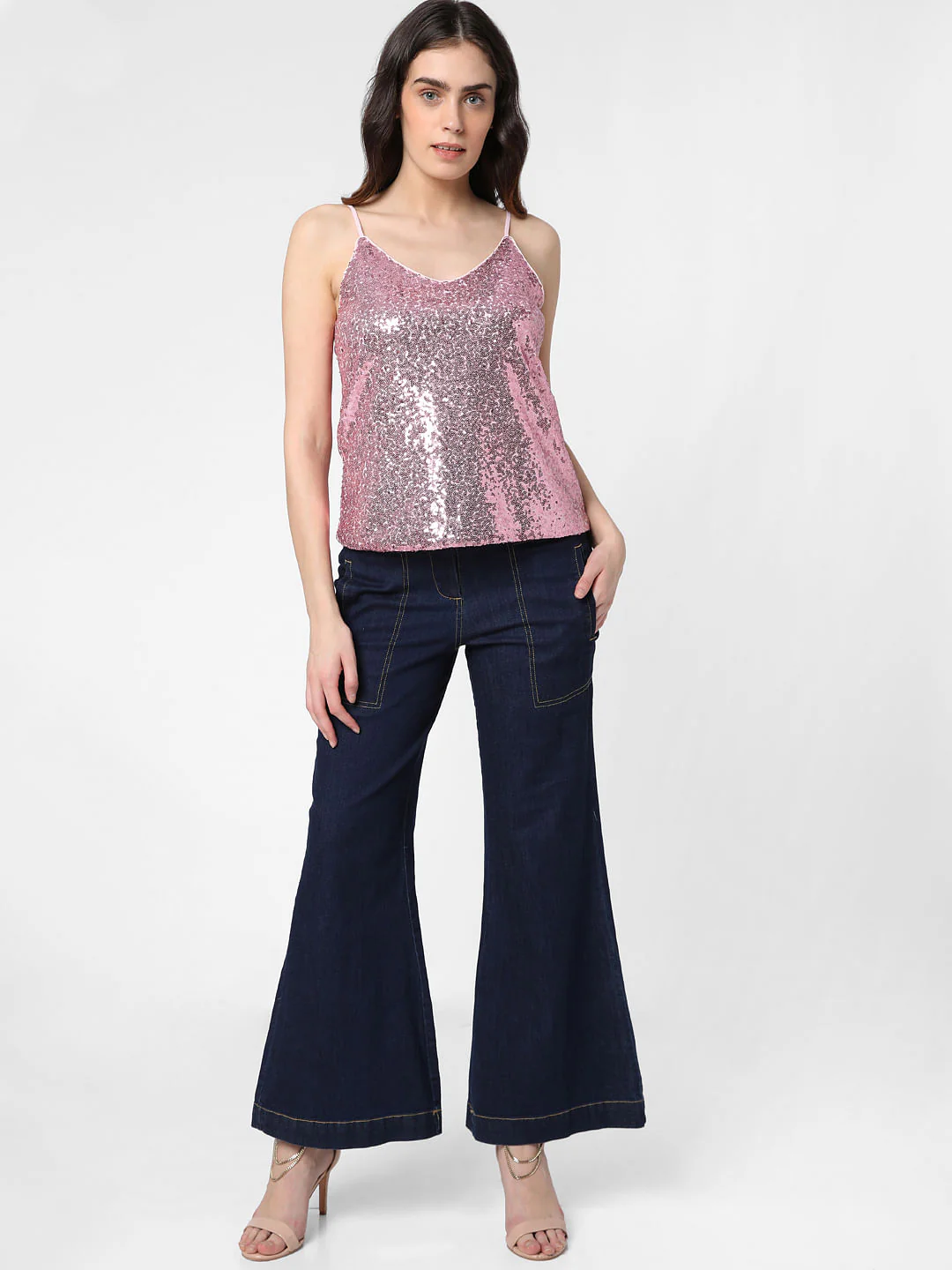 Pink Sequin Strappy Top - Image 5