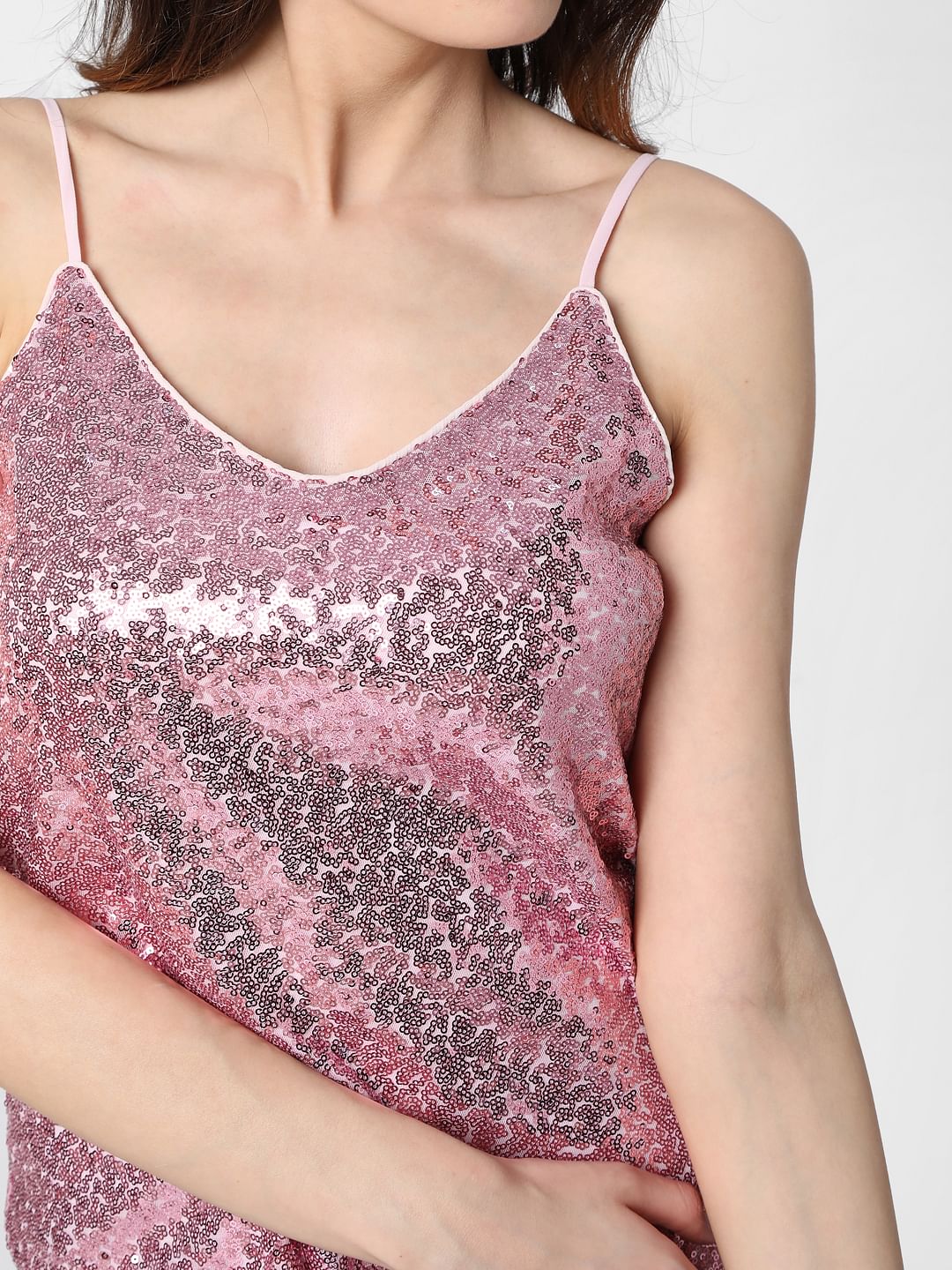Pink Sequin Strappy Top - Image 6