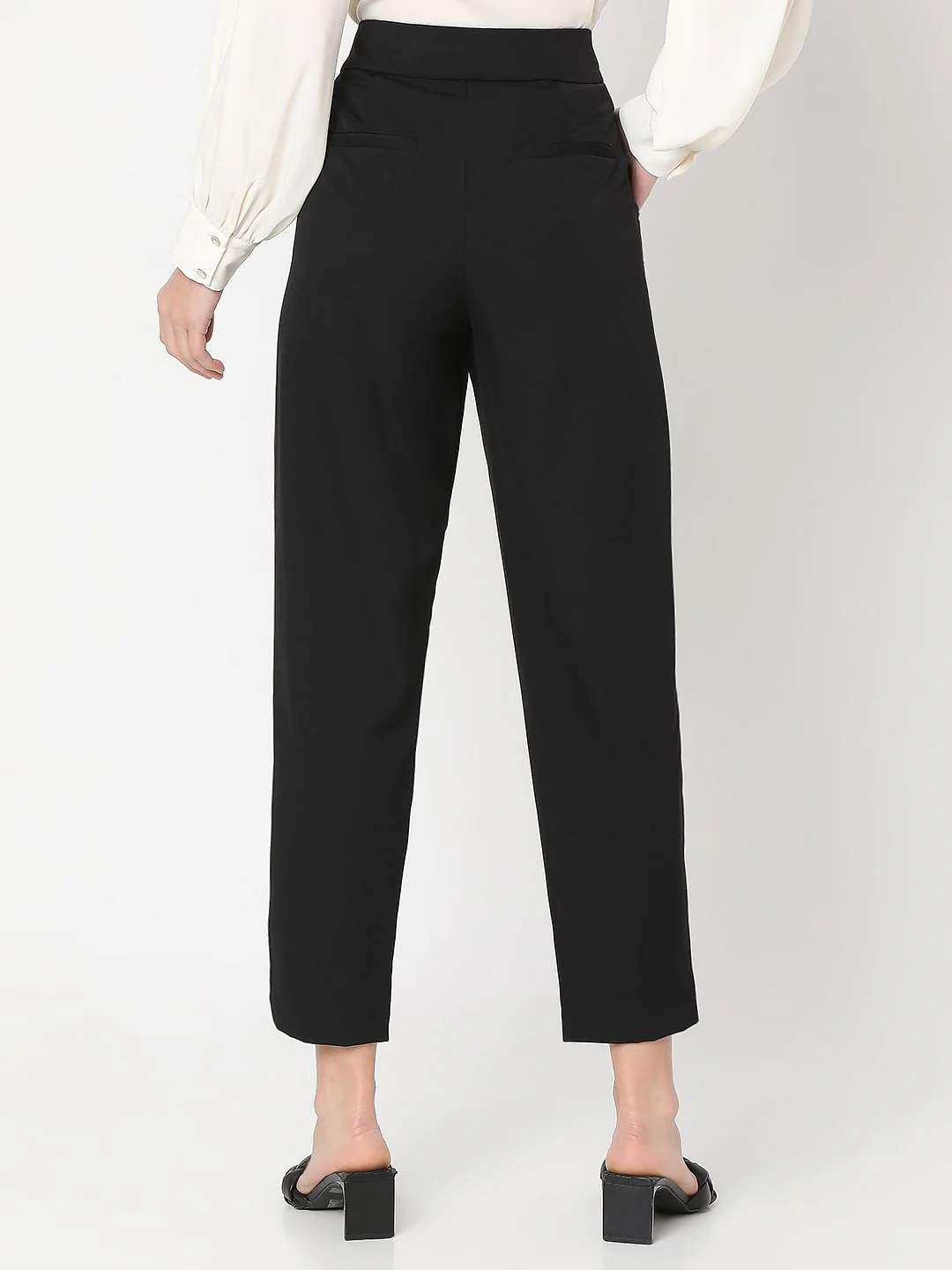 Black High Rise Tailored Pants - Image 4