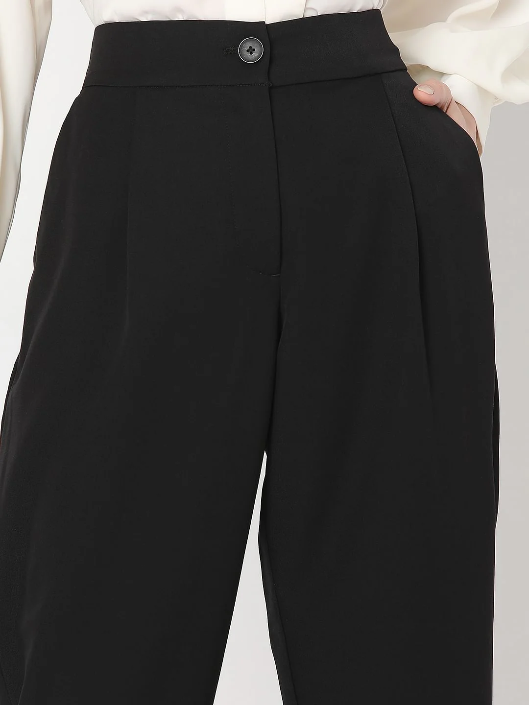 Black High Rise Tailored Pants - Image 6