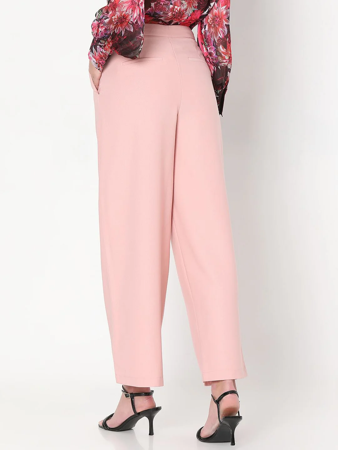 Pink Pearl Button Wide Leg Pants - Image 4
