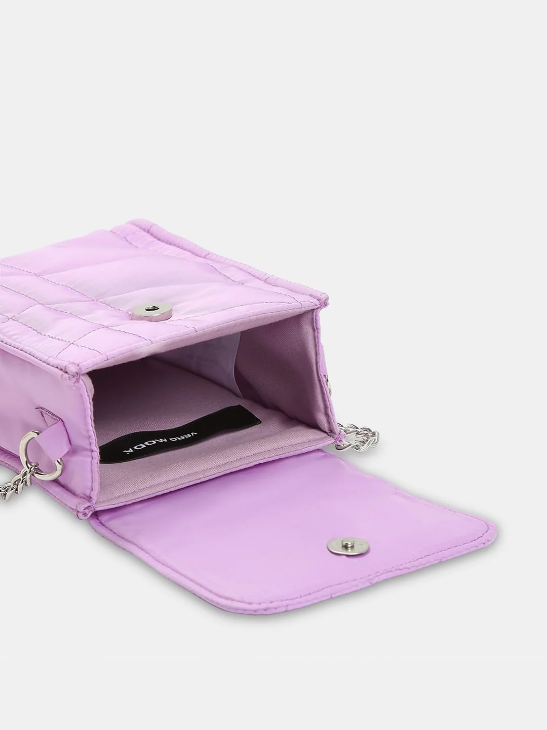 Purple Quilted Crossbody Bag - Image 4