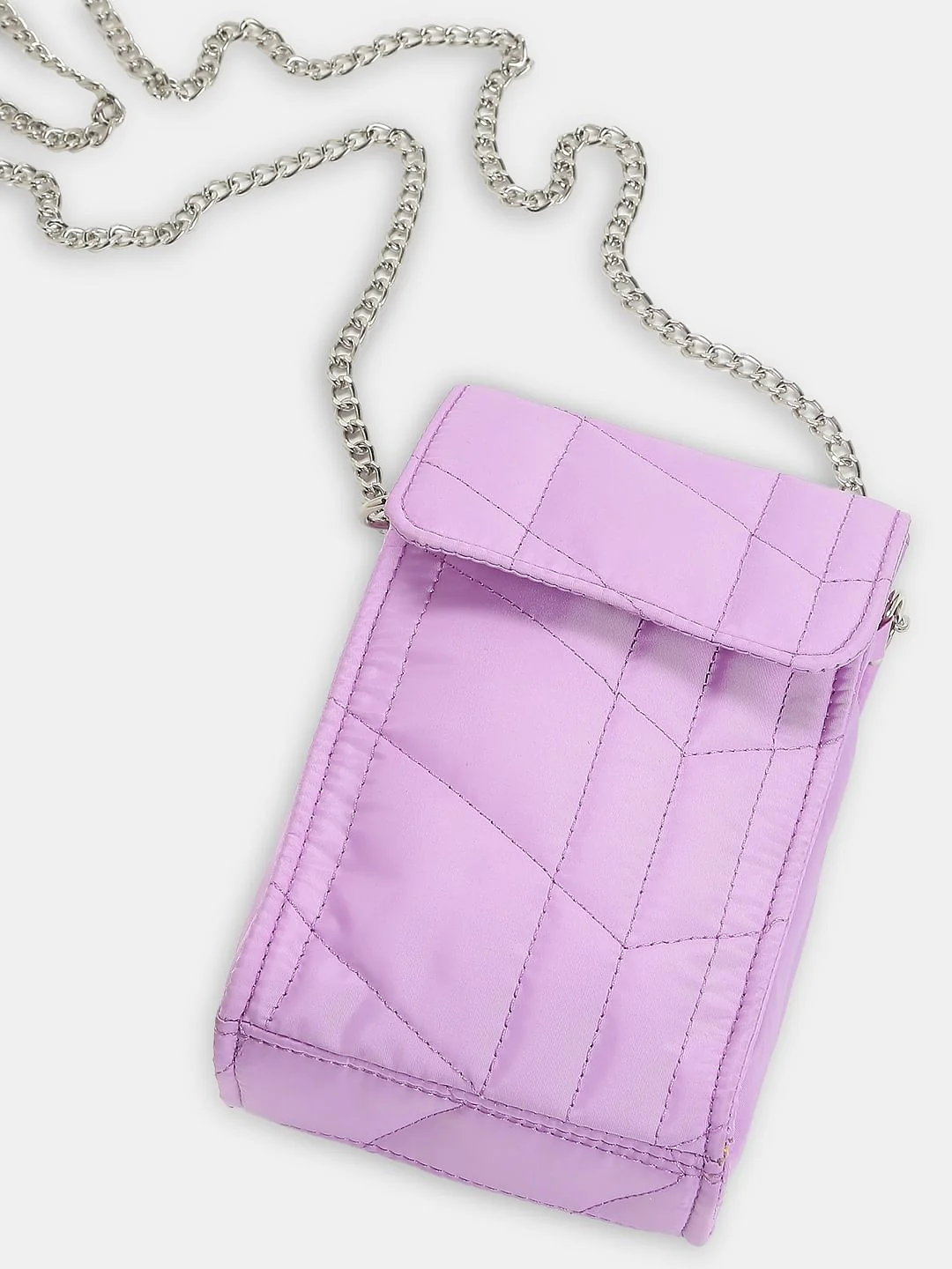 Purple Quilted Crossbody Bag - Image 5