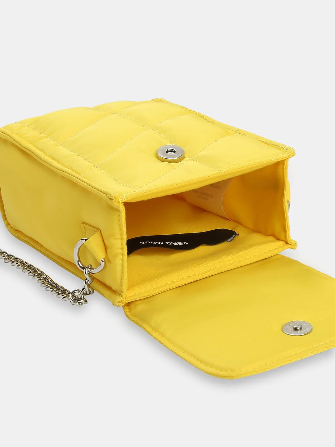 Yellow Quilted Crossbody Bag - Image 4