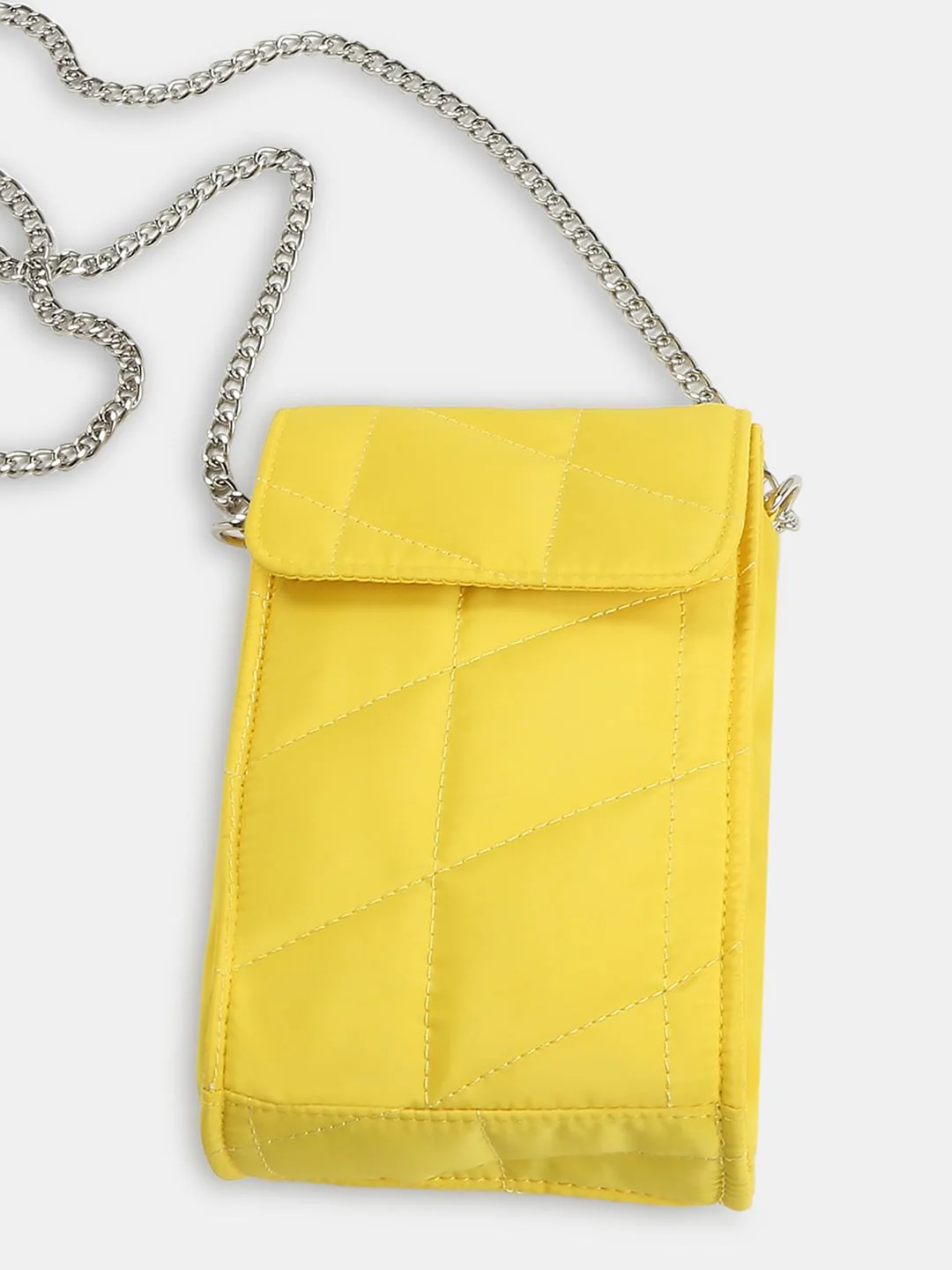 Yellow Quilted Crossbody Bag - Image 5