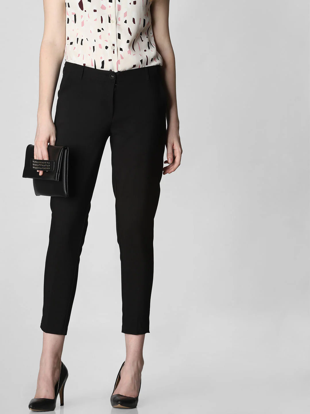 Black Mid Rise Chino Pants - Image 2