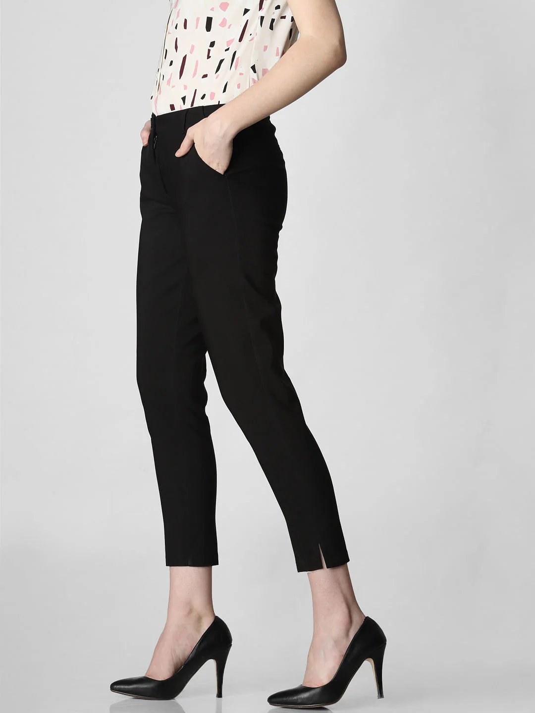 Black Mid Rise Chino Pants - Image 3