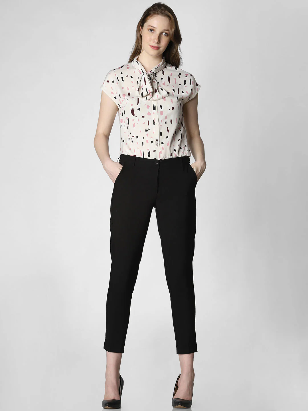 Black Mid Rise Chino Pants - Image 5