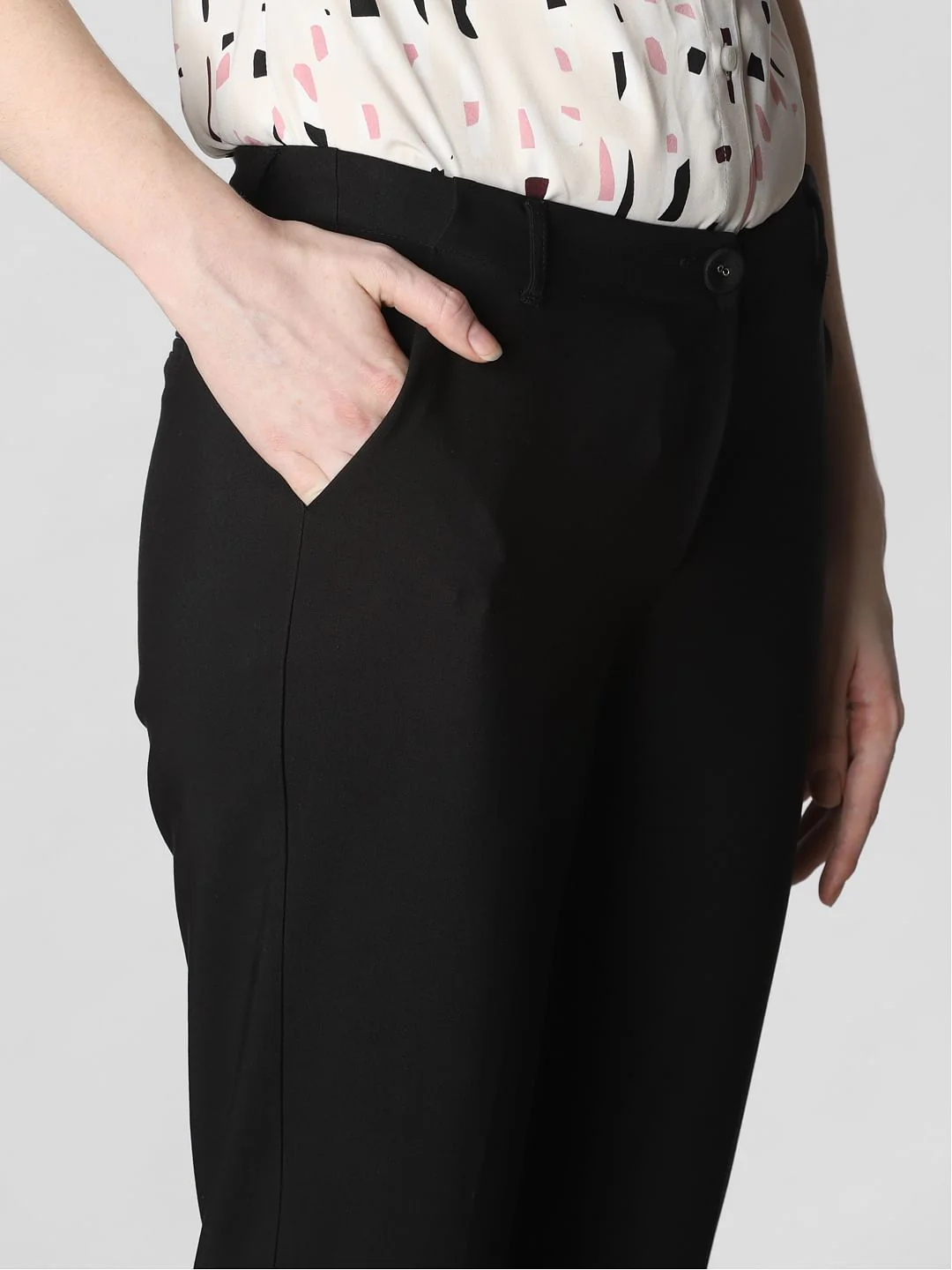 Black Mid Rise Chino Pants - Image 6