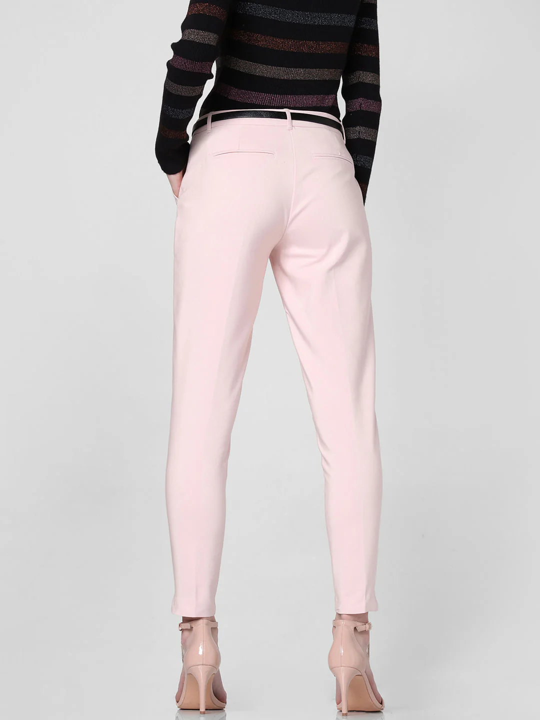 Pink Mid Rise Slim Trousers - Image 4