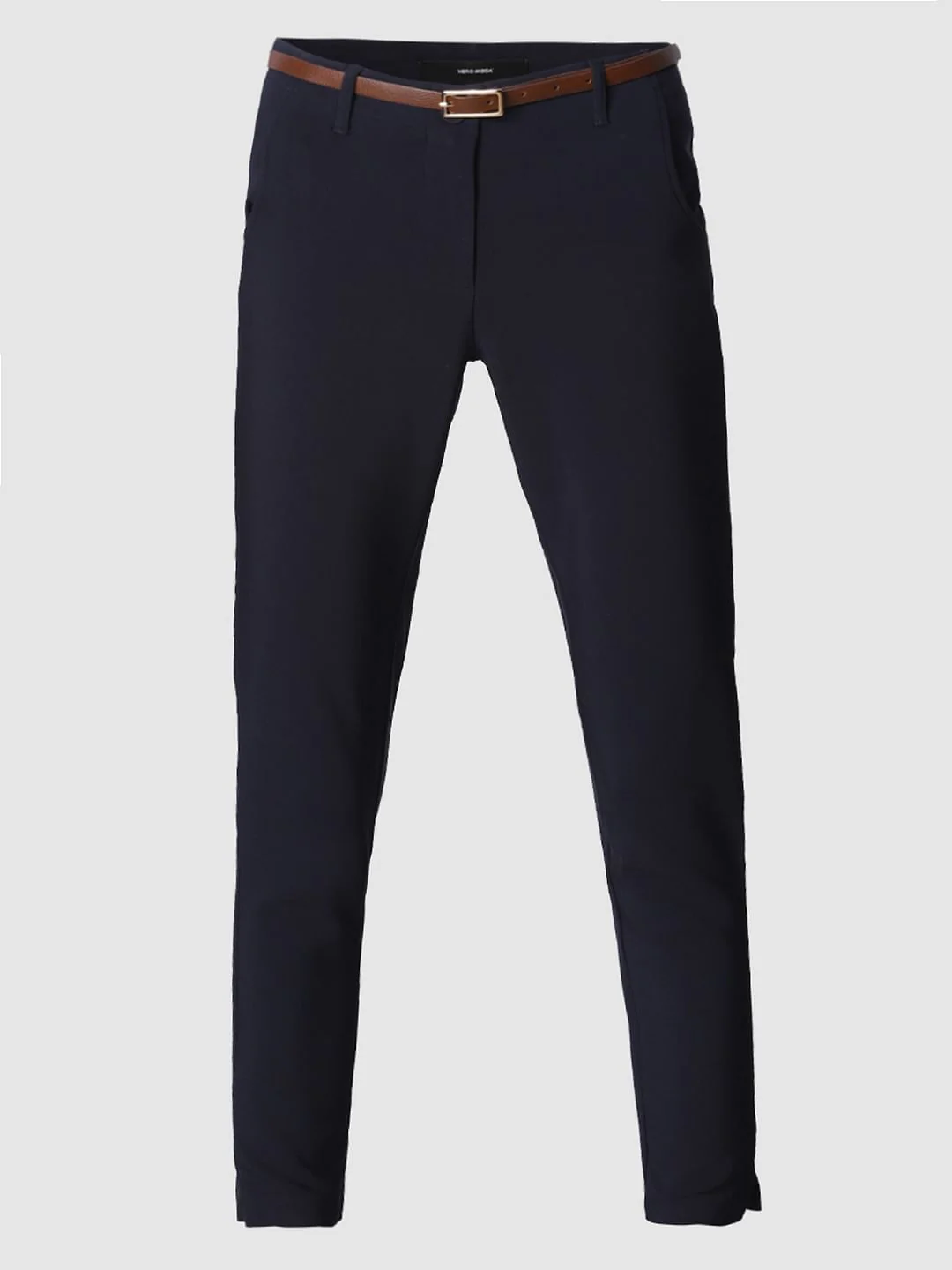 Navy Blue Mid Rise Chino Pants - Image 7