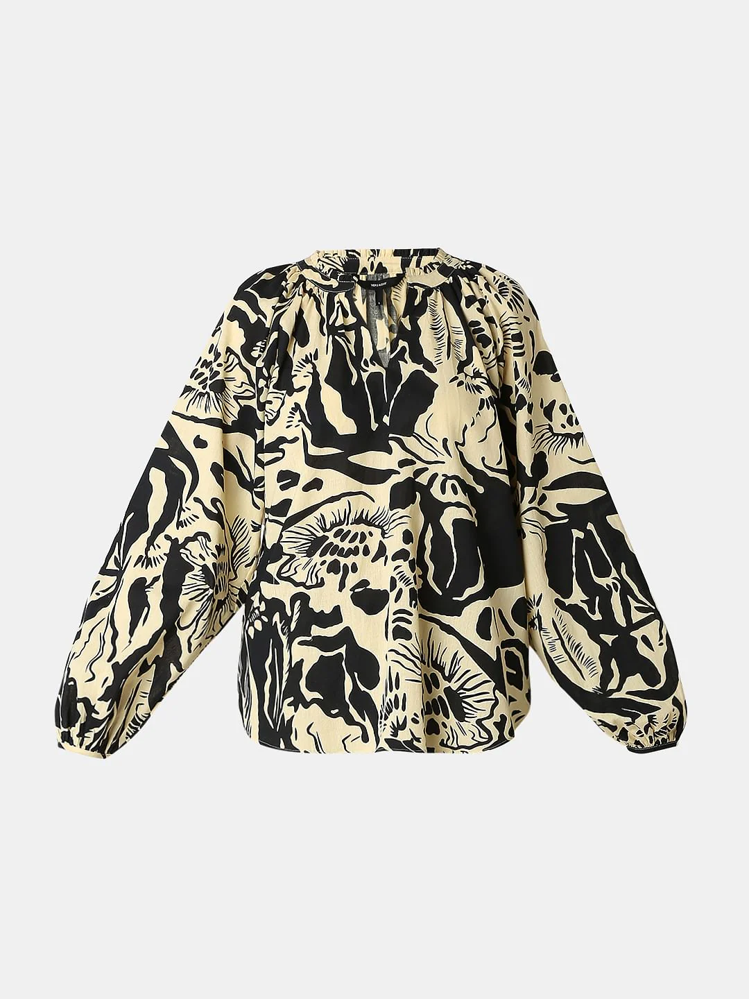 Beige Abstract Print Top - Image 7