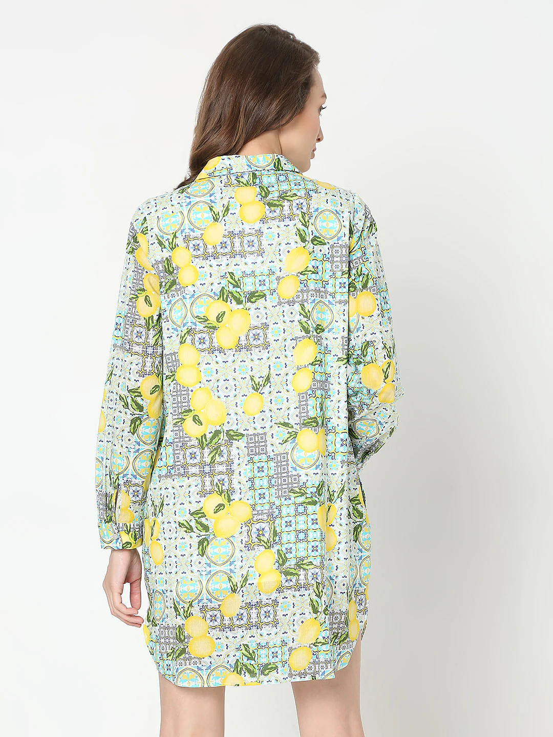 Green Printed Shirt Dress - Image 4