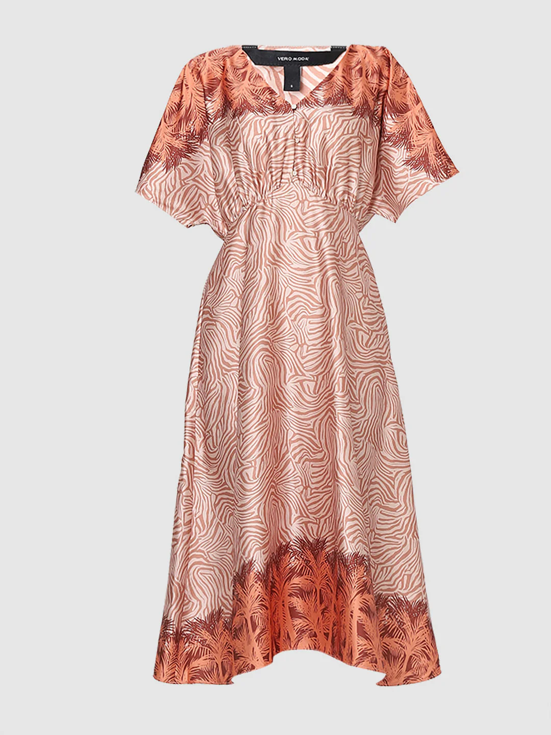 Orange Printed Midi Dress - Image 6