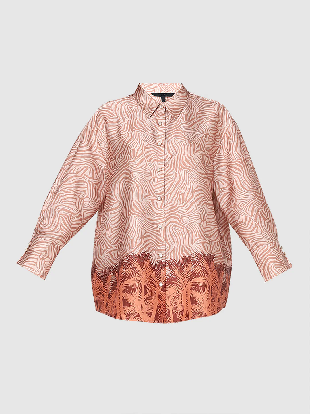 Orange Printed Co-Ord Set Shirt - Image 7
