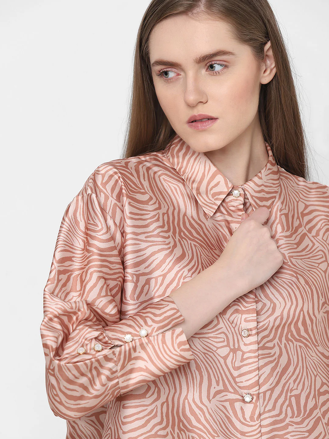 Orange Printed Co-Ord Set Shirt - Image 8