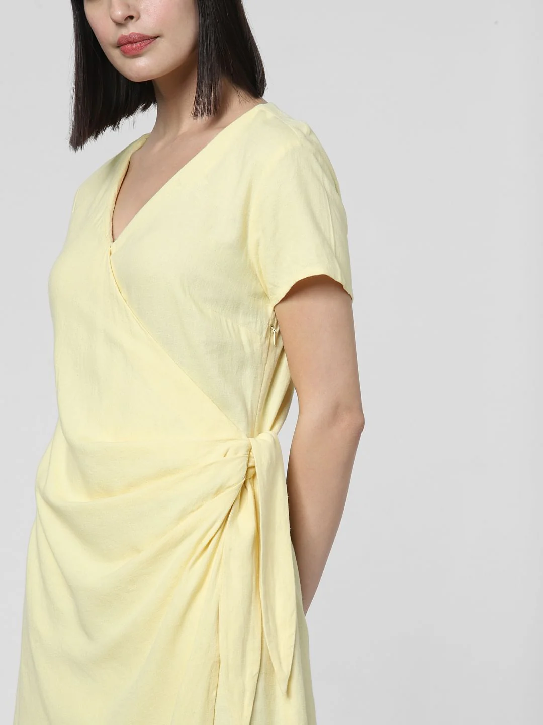 Lemon Yellow Knot Shift Dress - Image 5