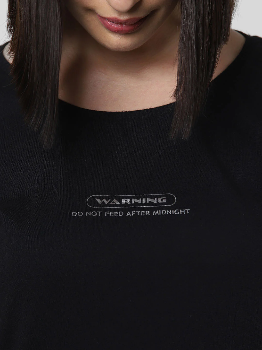 Black Text Print Midi Dress - Image 5