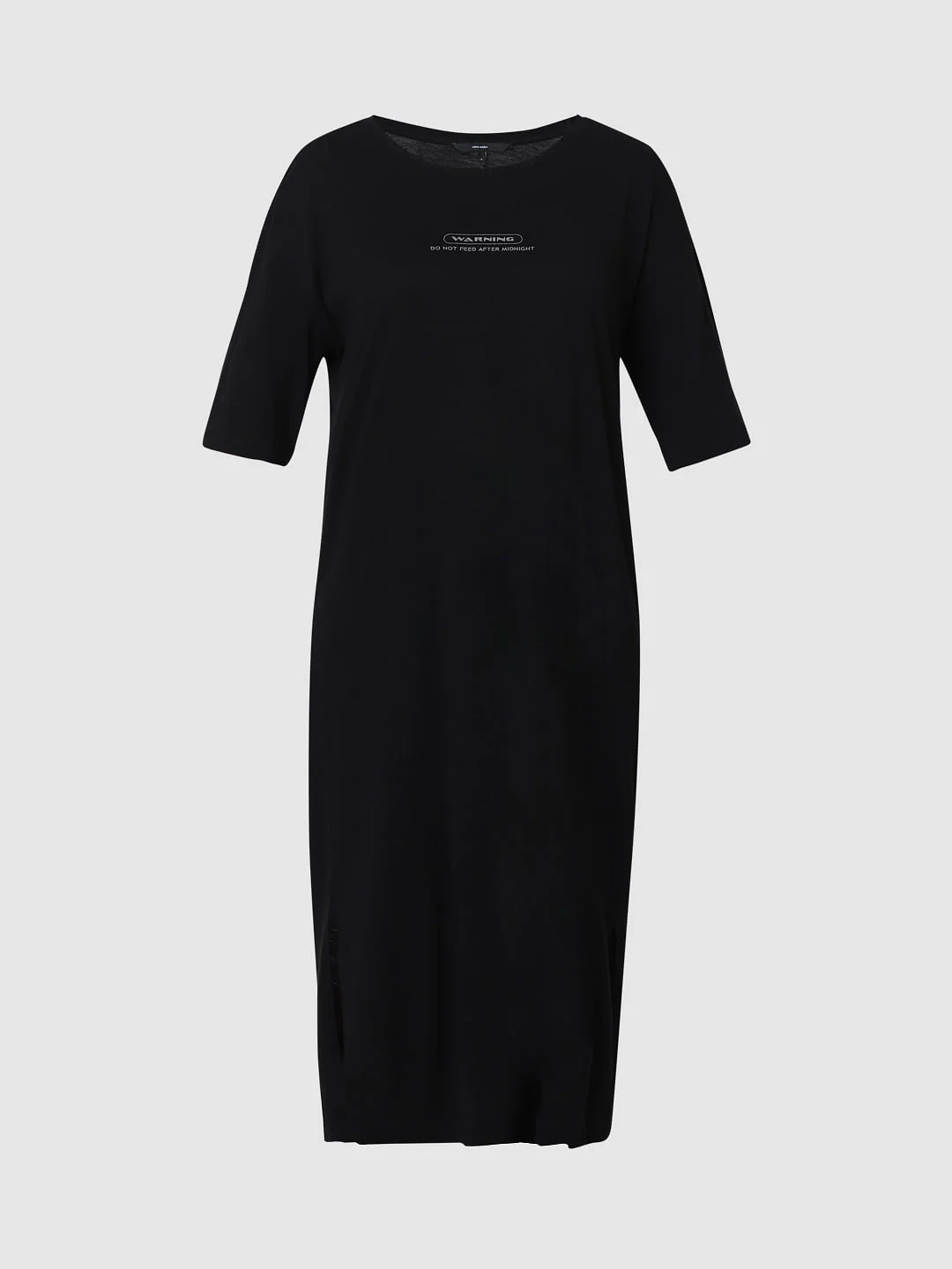 Black Text Print Midi Dress - Image 6