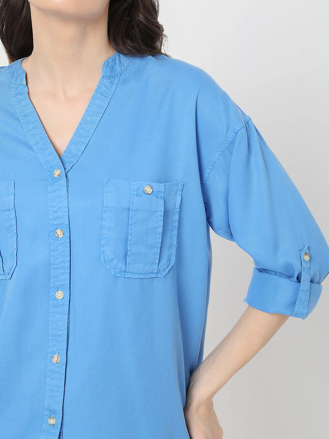 Blue Box Pleat Pocket Shirt - Image 6