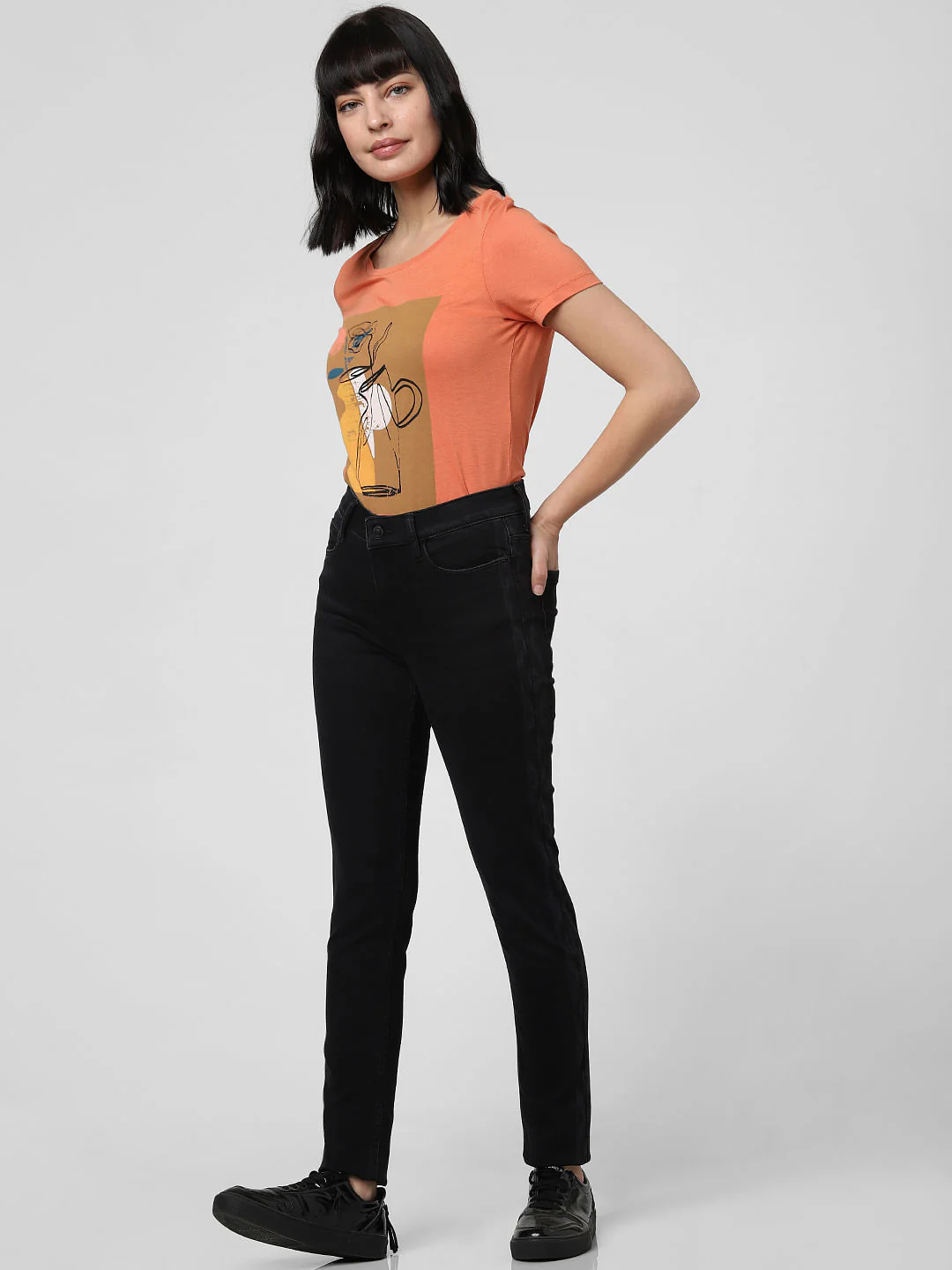 Dark Grey Mid Rise Tape Detail Skinny Jeans - Image 5