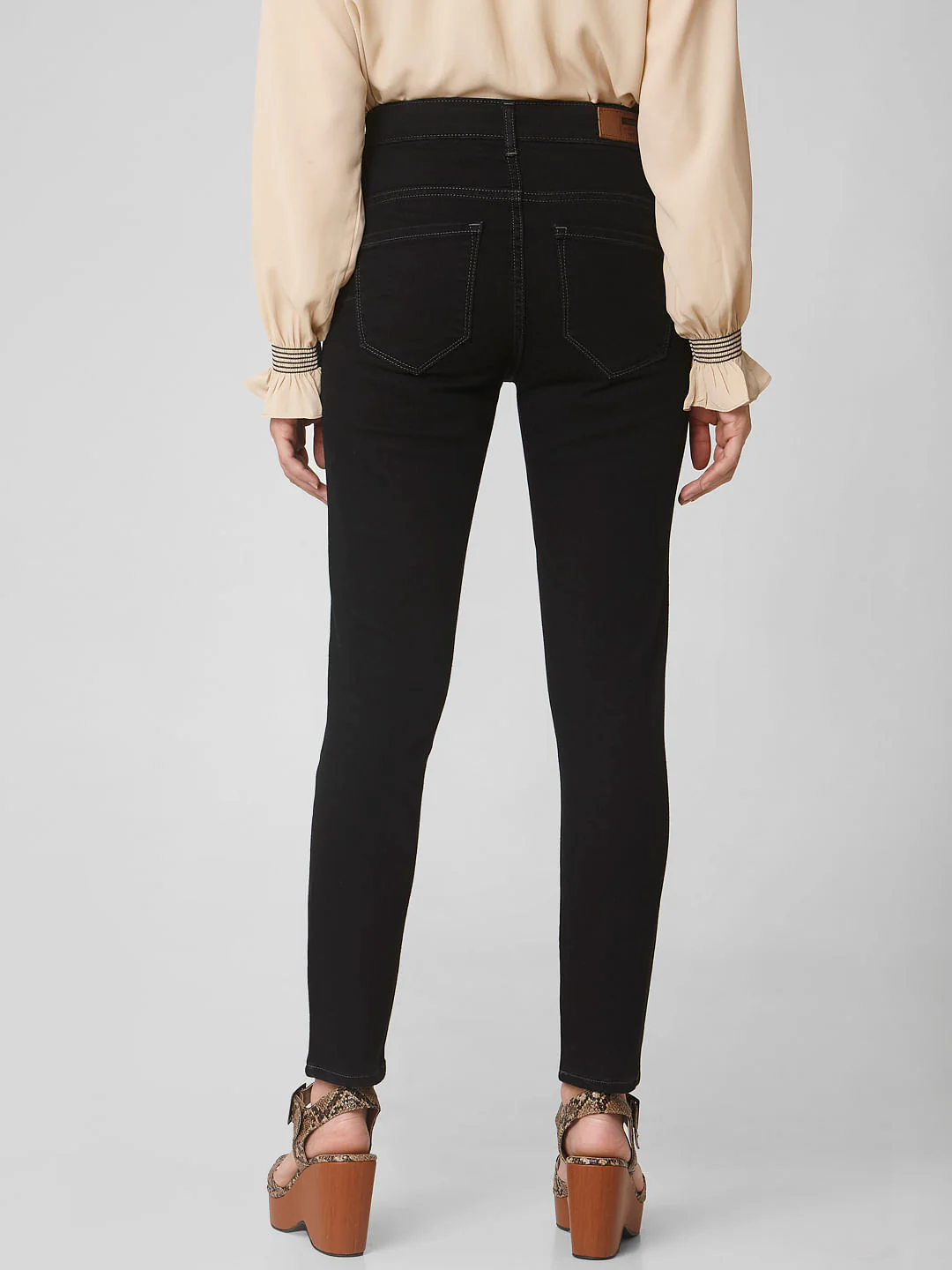 Black Mid Rise Skinny Fit Jeans - Image 4