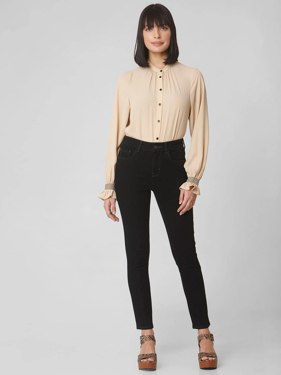 Black Mid Rise Skinny Fit Jeans - Image 6