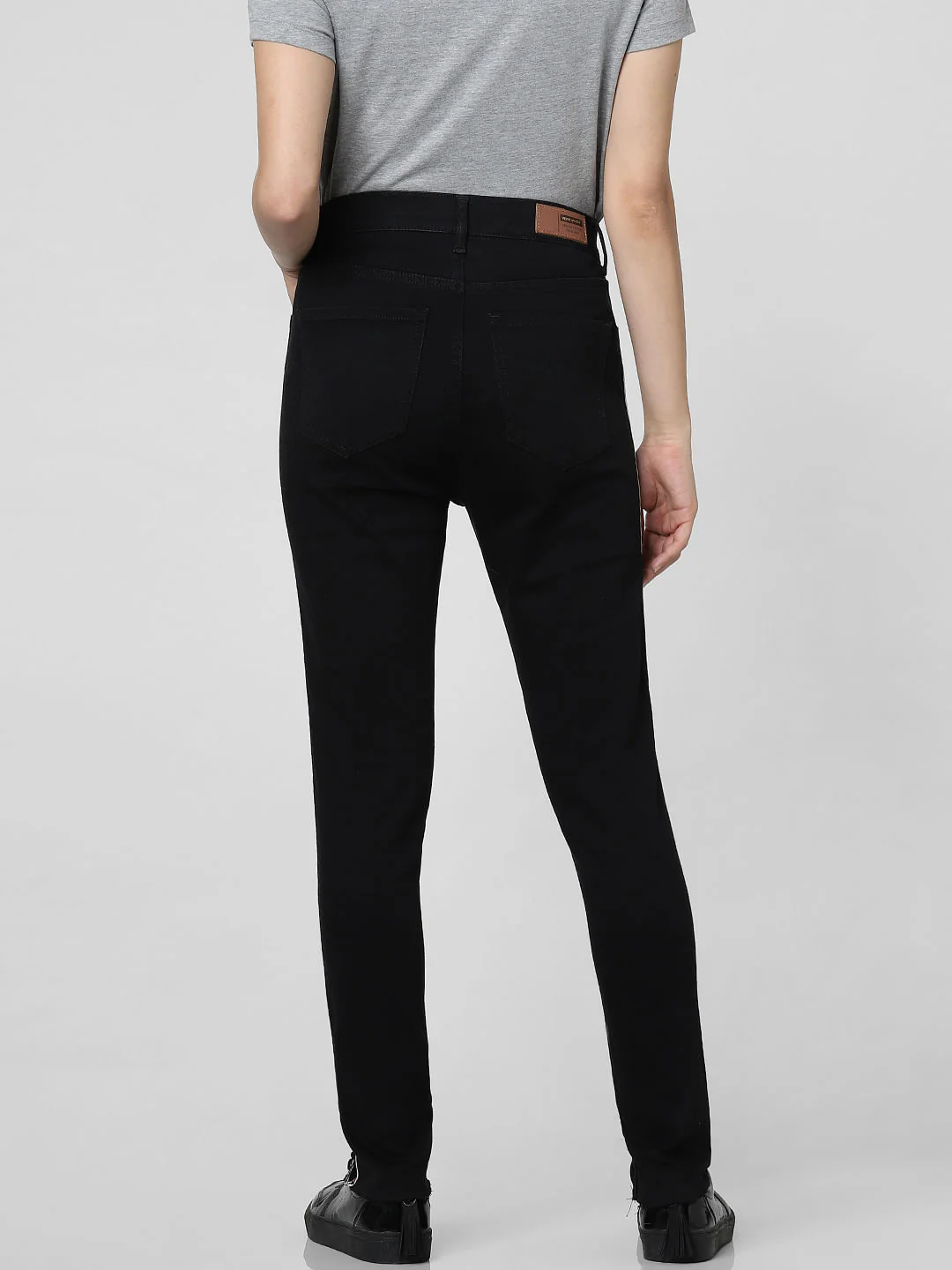 Black High Rise Tape Detail Skinny Fit Jeans - Image 4