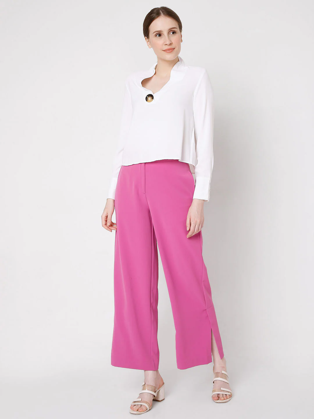 White Button Detail Top - Image 5