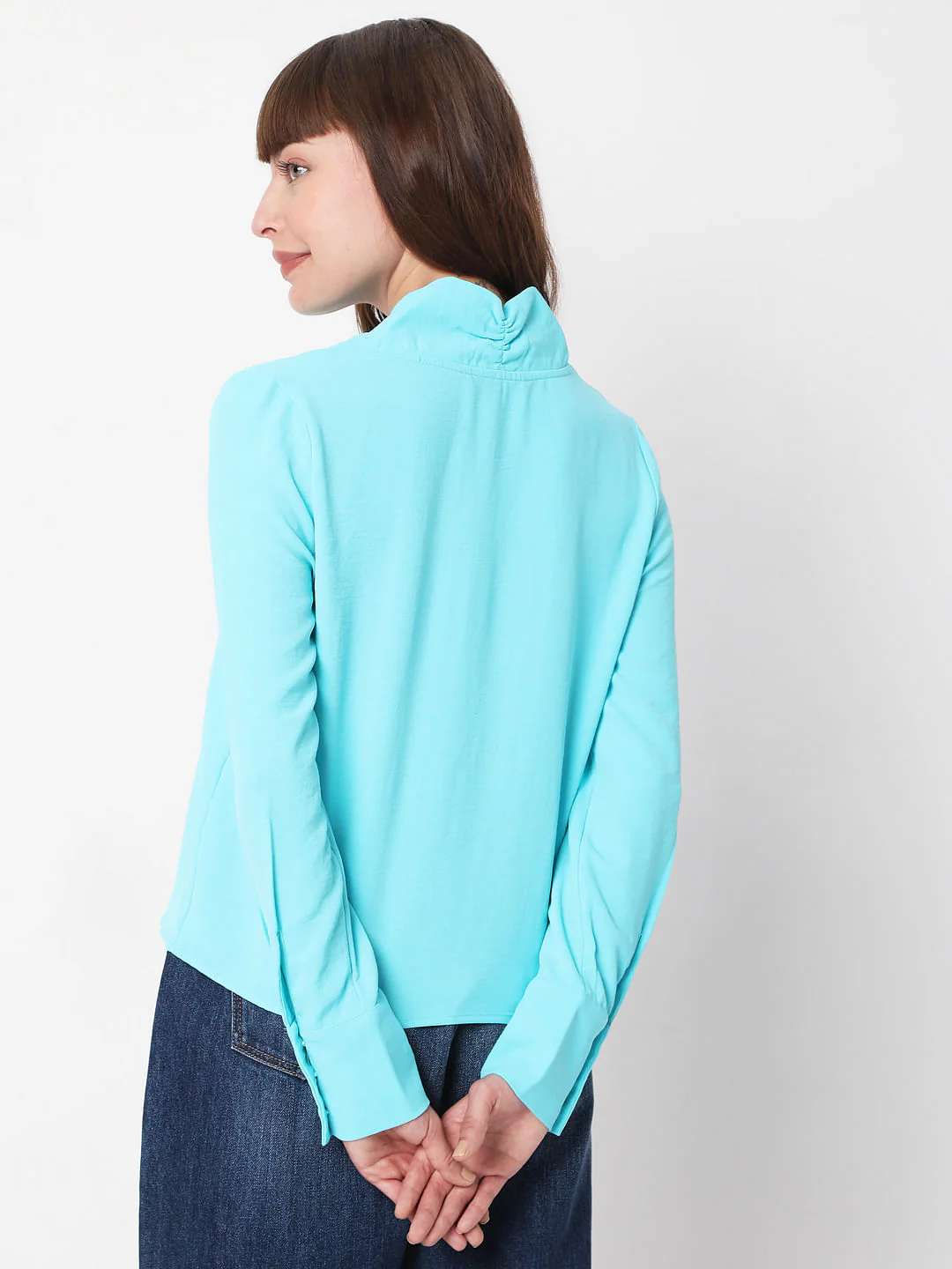 Blue V Neck Top - Image 4