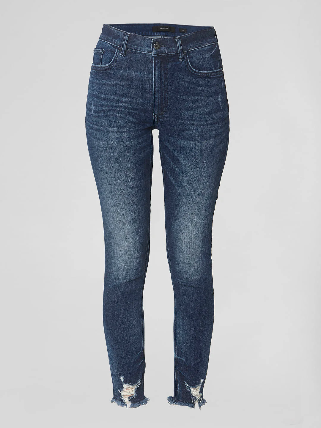 Blue Mid Rise Ripped Skinny Jeans - Image 7
