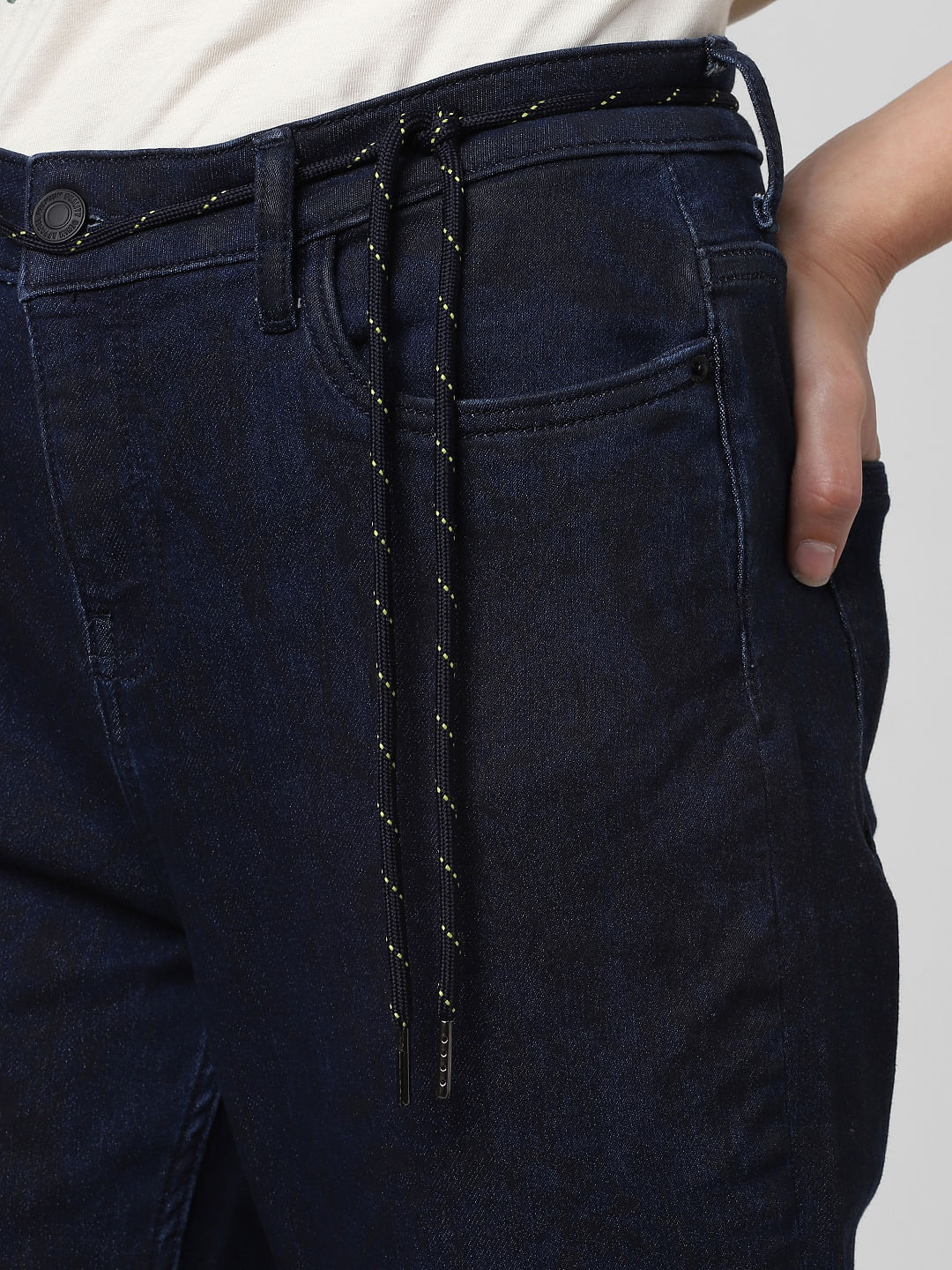 Dark Blue High Rise Joggers - Image 6