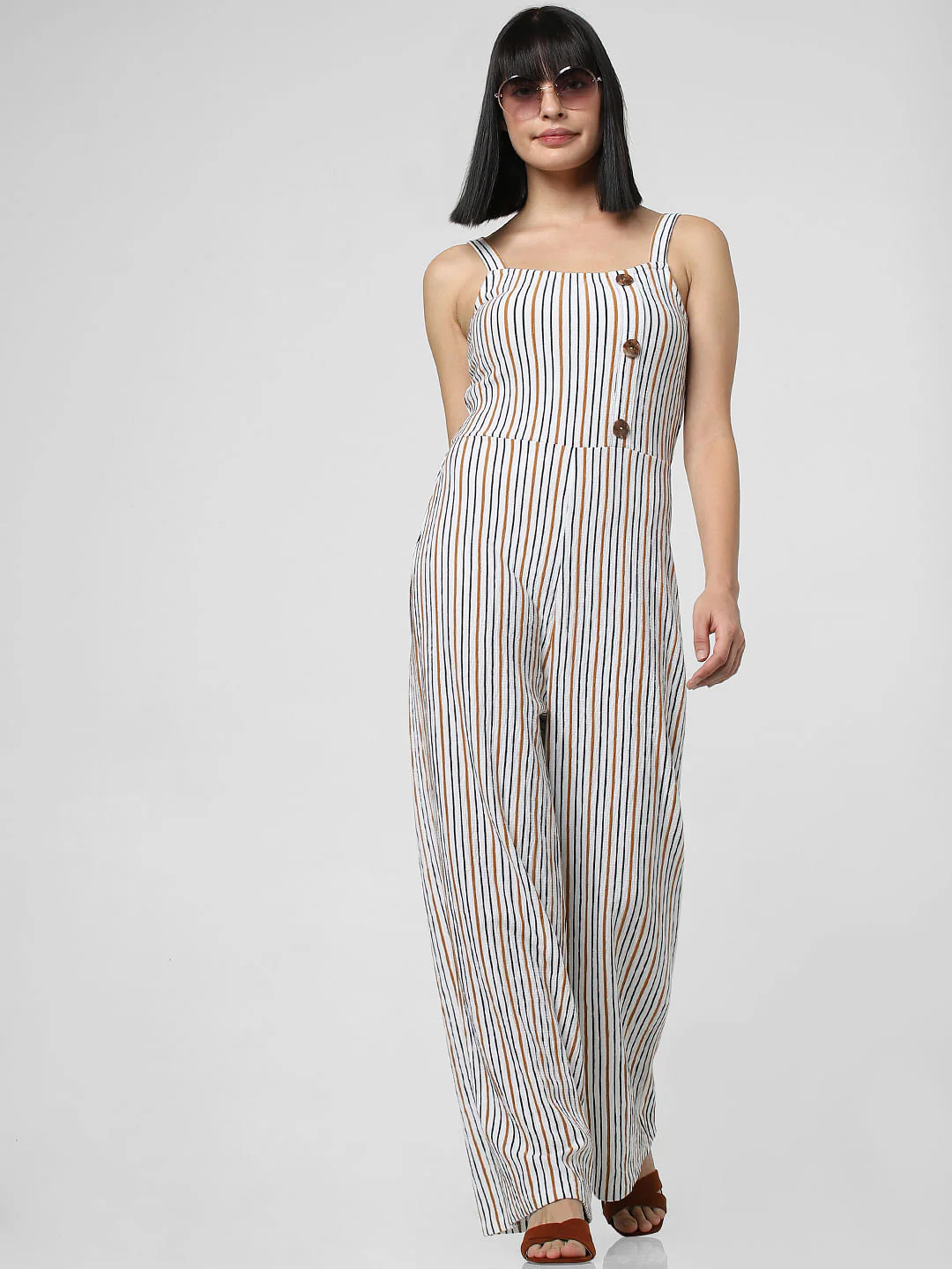 White Striped Jumpsuit - Image 2