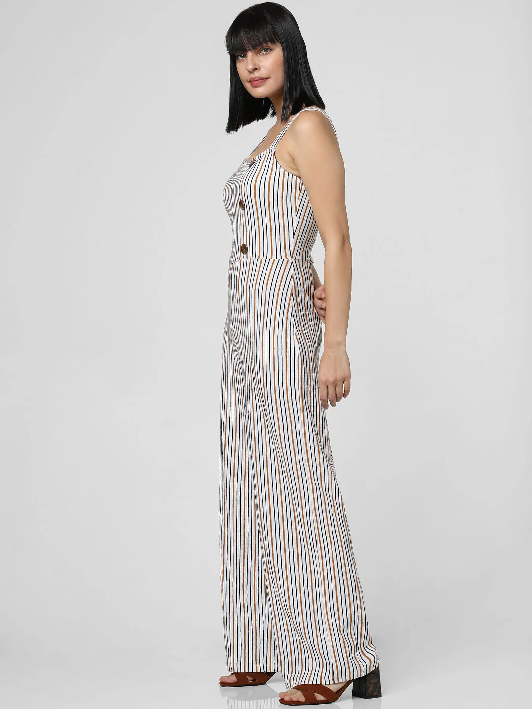 White Striped Jumpsuit - Image 3