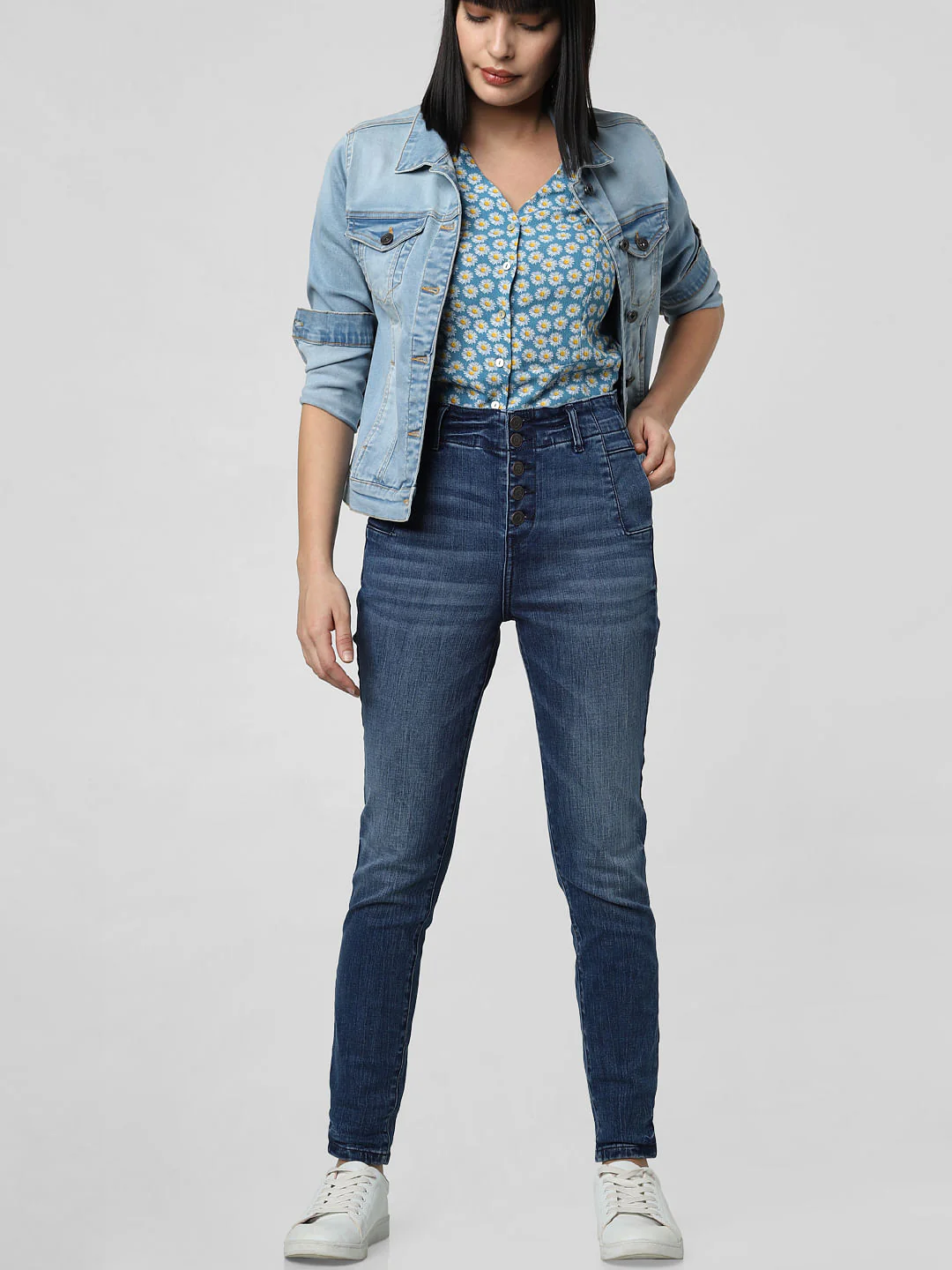 Blue High Rise Skinny Fit Jeans - Image 2