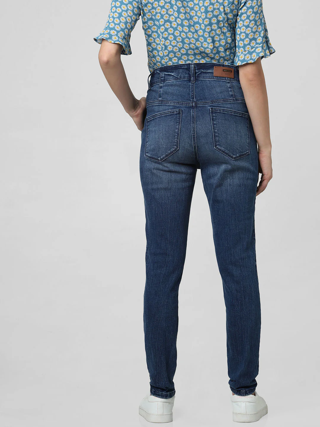 Blue High Rise Skinny Fit Jeans - Image 4