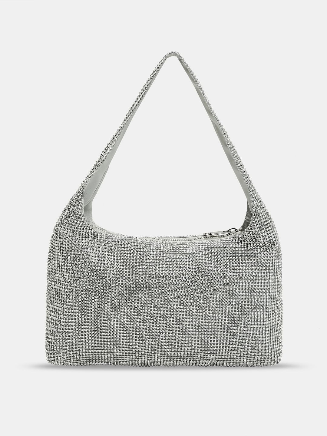 Silver Embellished Shoulder Bag - Image 2