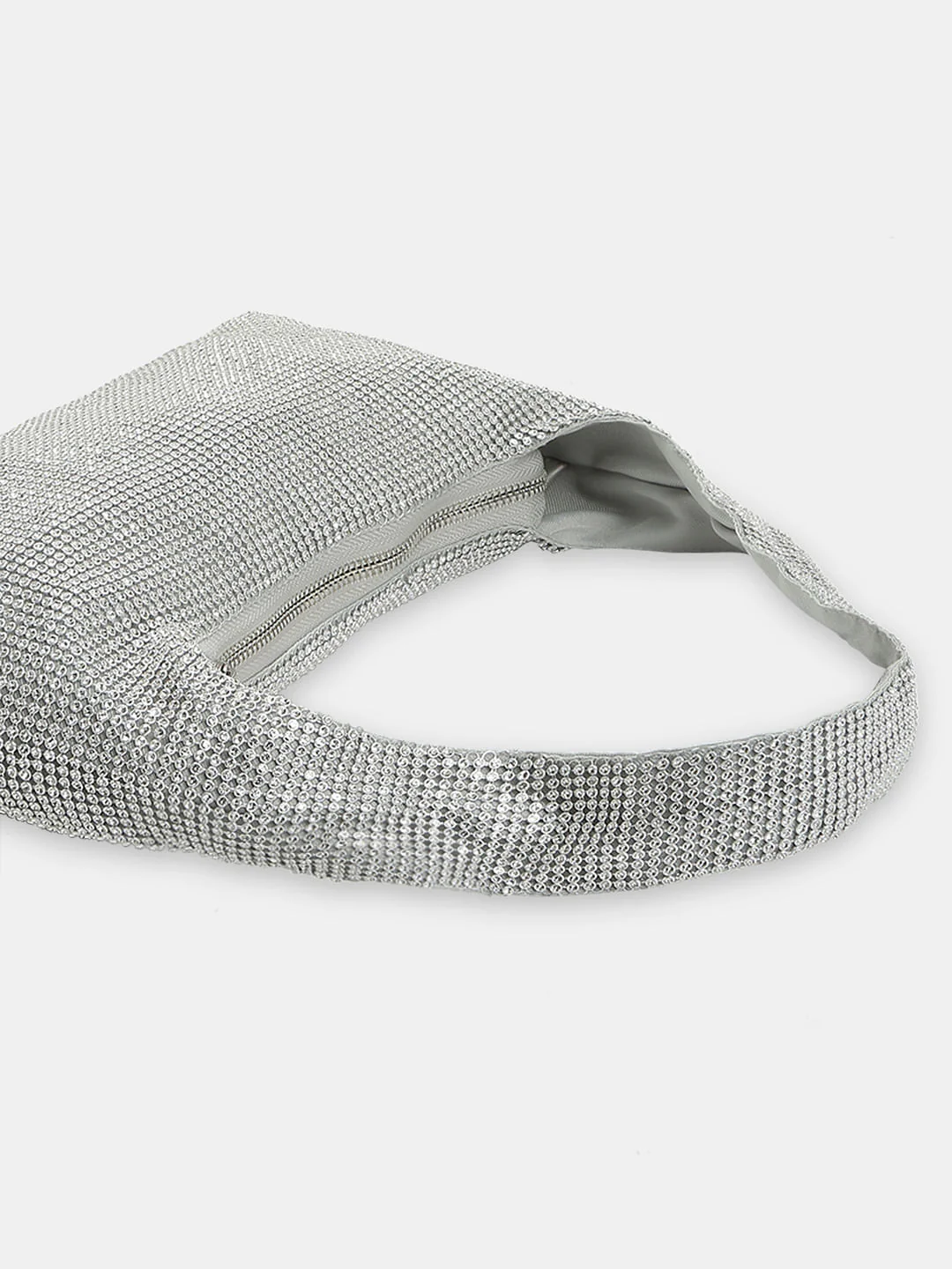 Silver Embellished Shoulder Bag - Image 4