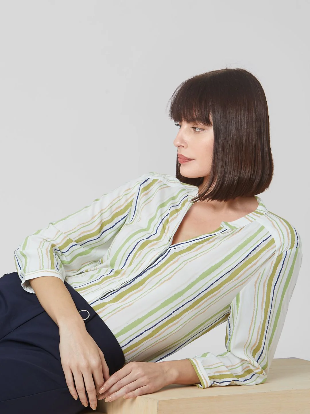 White Striped Top