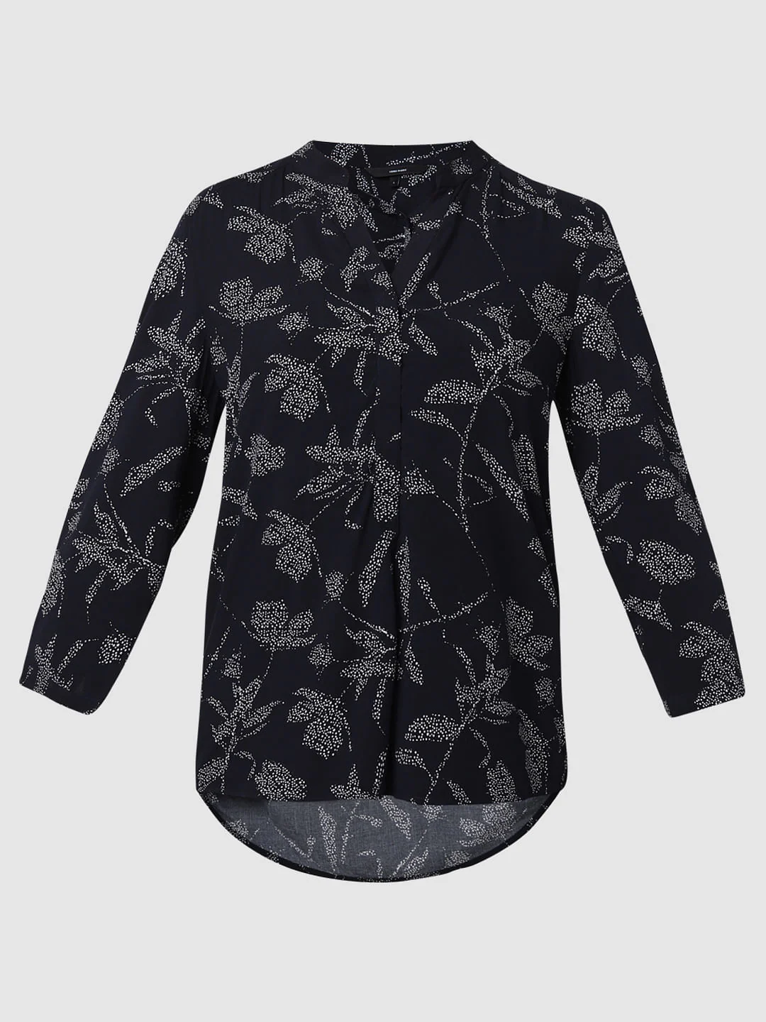 Navy Blue All Over Floral Print Top - Image 7