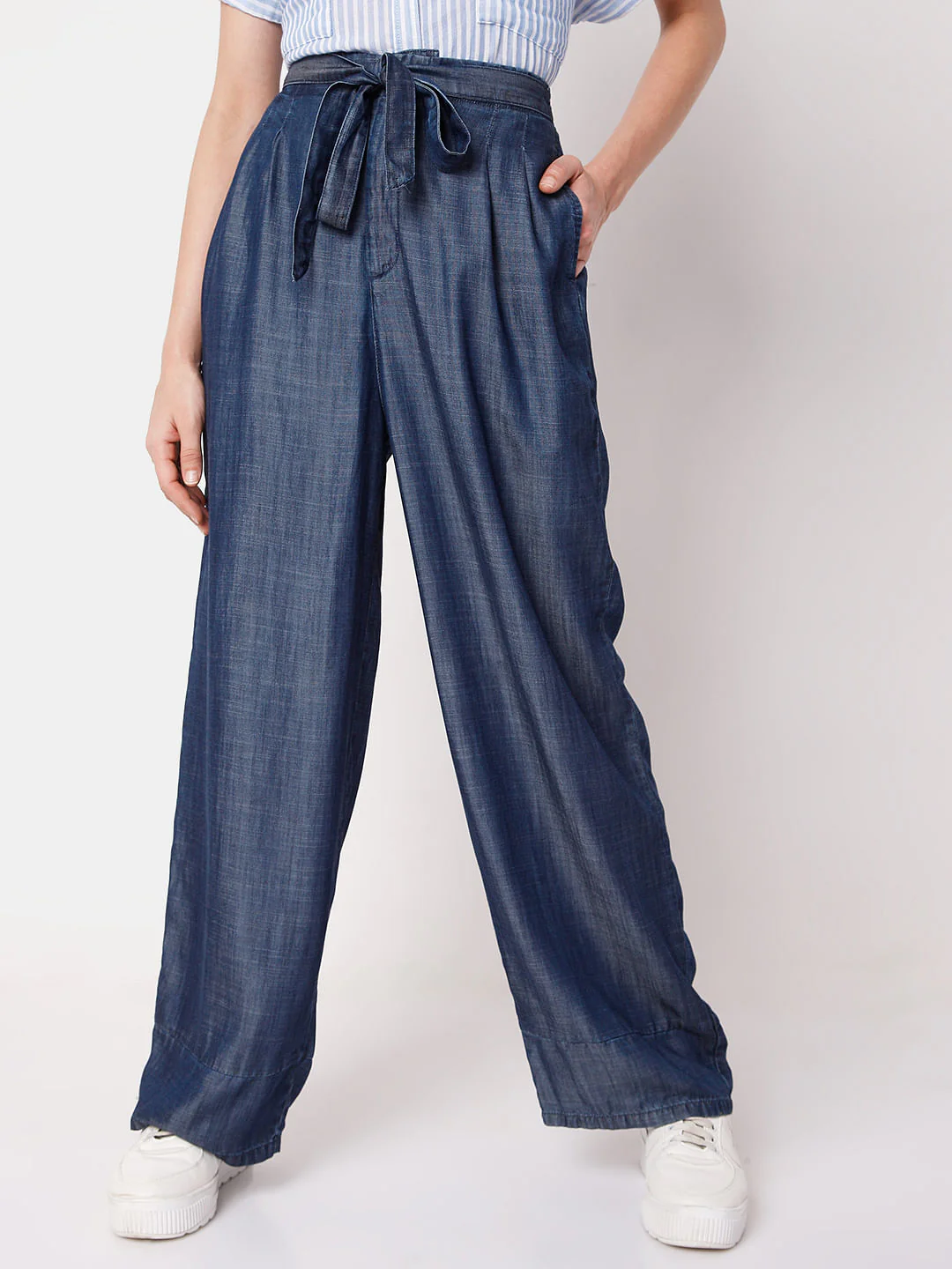 Blue Wide Leg Pants - Image 2
