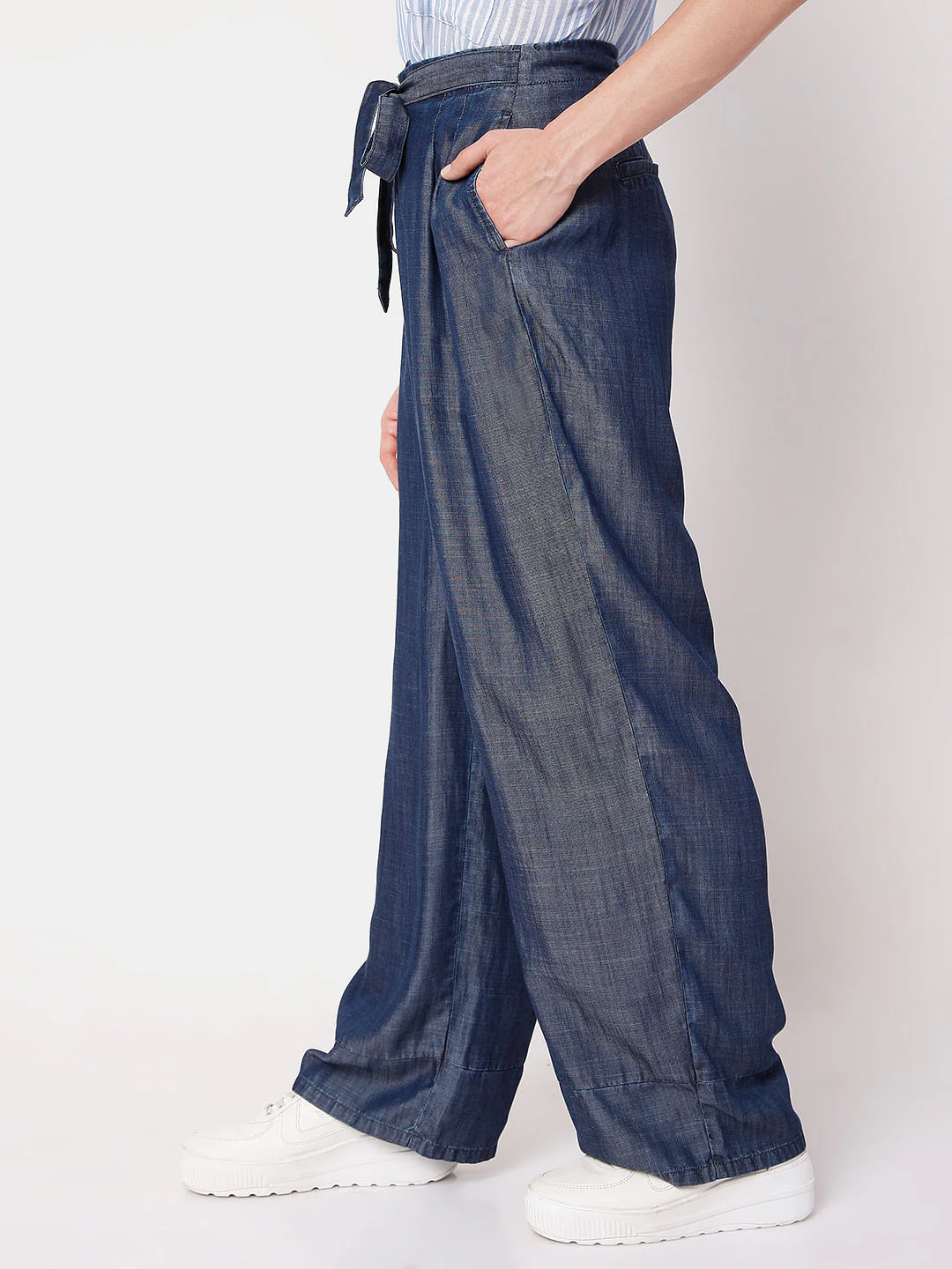 Blue Wide Leg Pants - Image 3