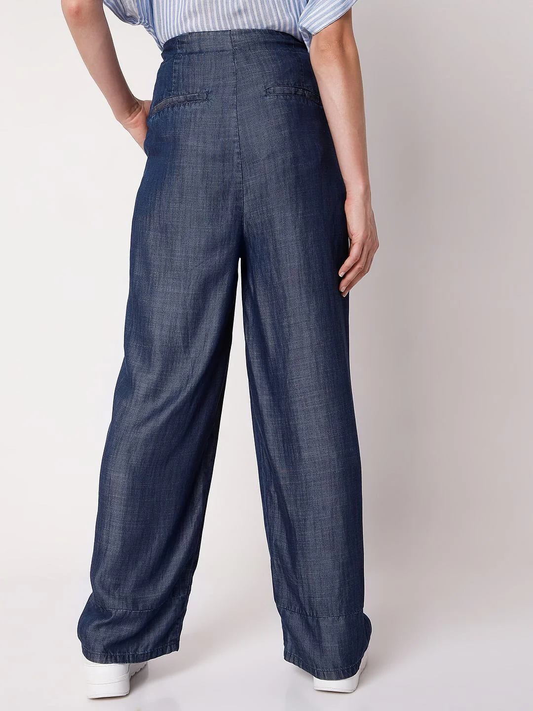 Blue Wide Leg Pants - Image 4