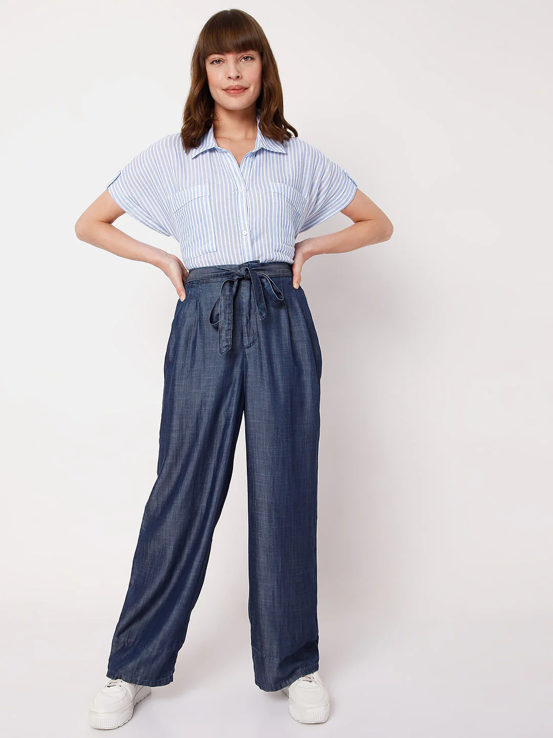 Blue Wide Leg Pants - Image 6