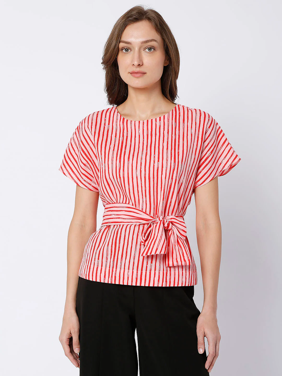 Pink Striped Linen Top - Image 2