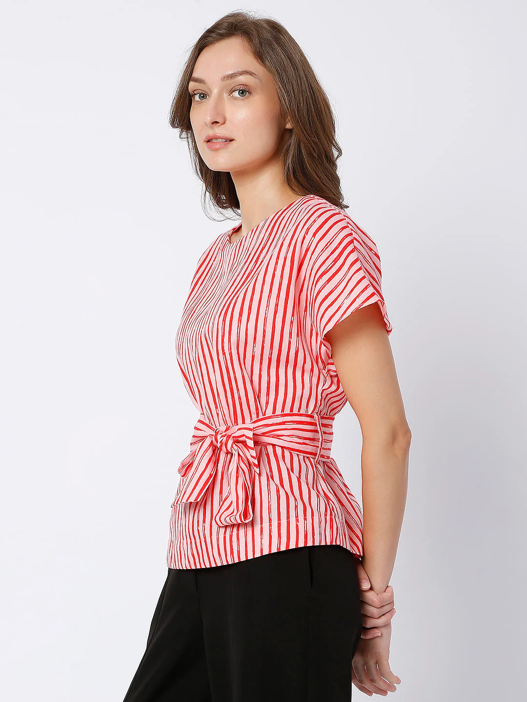 Pink Striped Linen Top - Image 3