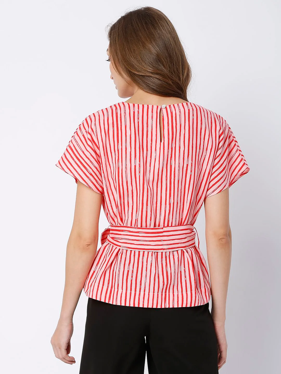 Pink Striped Linen Top - Image 4