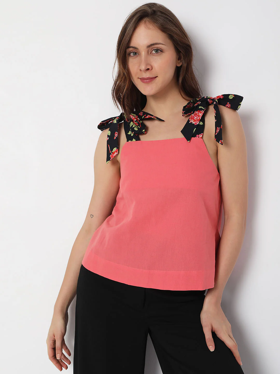 Pink Floral Strap Top - Image 2