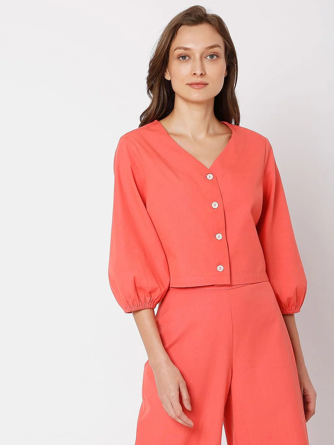 Pink Cropped Co-Ord Shirt - Image 2
