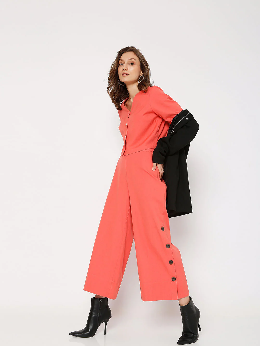 Pink High Rise Co-Ord Pants